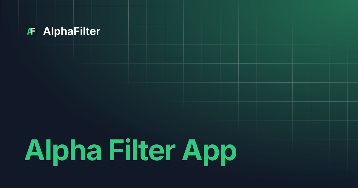 Alpha Filter App | AlphaFilter
